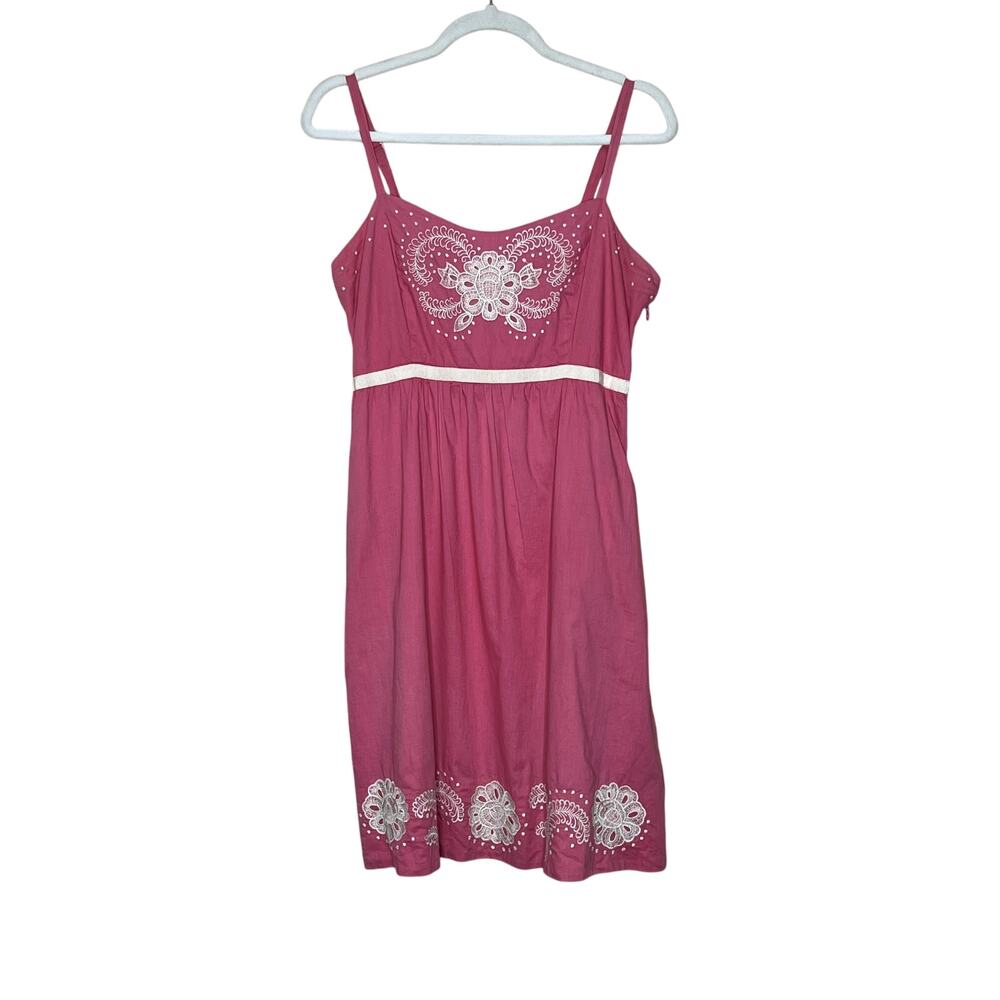 Moulinette Soeurs dess size 8 pink/white eyelet trim lined couquette, feminine